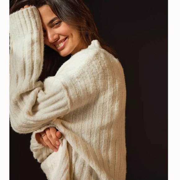 Free People Sweaters - Free People Latte Henley Sweater in Ivory size XS